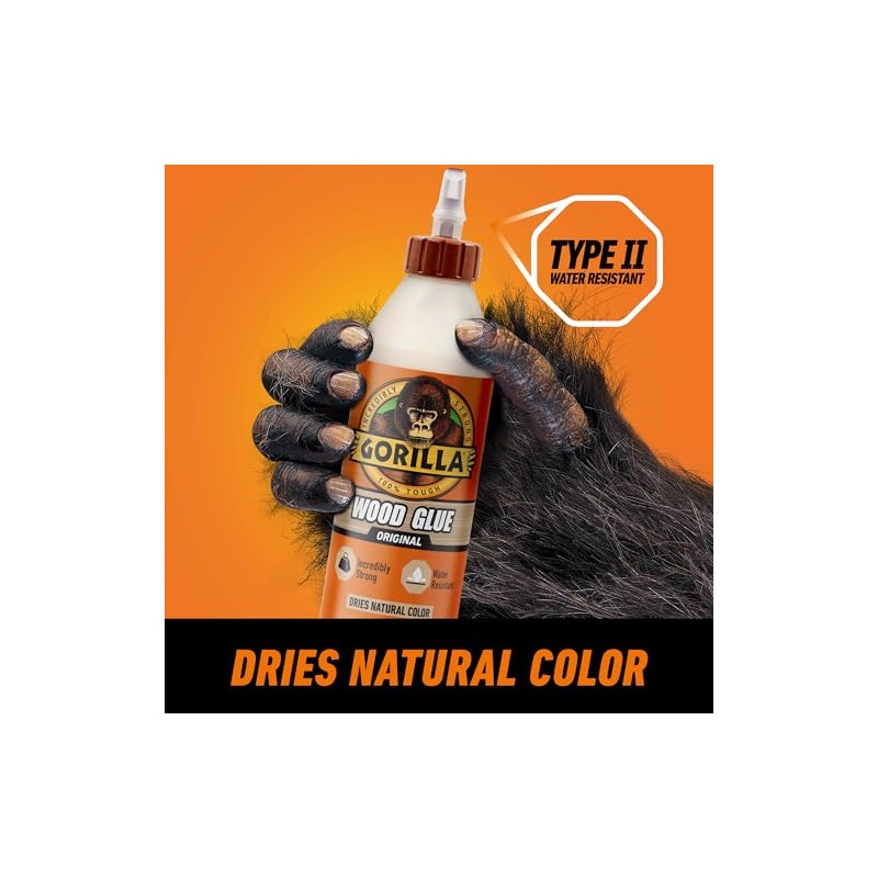 Gorilla Pegamento para madera, botella de 18 onzas, color madera