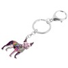 BONSNY Enamel Metal Heart Rhinestone Boston Terrier Dog Key Chains