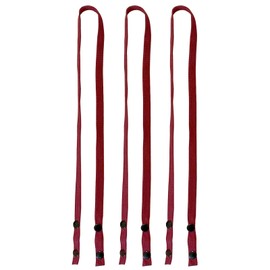 Face Mask Lanyards Colorful Unisex Polyester Cotton Mask Strap with Snap Buttons around Neck for Women, Men, Teenagers by KELAMY (3-Pack, Maroon)