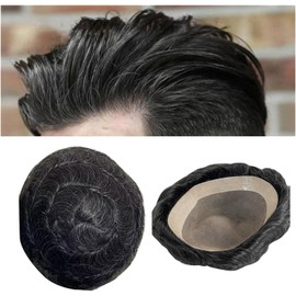 Protesis Capilar Hombre Tupé for hombres Peluca de cabello humano Fino Mono y NPU Base Hombres Tupé Indio Remy Prótesis de cabello Recto / 30 mm Onda Tupé Sistema de cabello Postizo Tupé Hombre Sistem