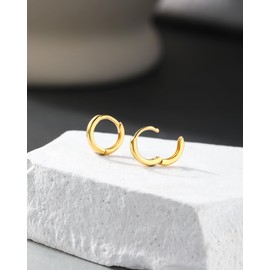 Jewseen Knorpel-Ohrringe, Gold, Lippenstecker, 925 Sterling Sliver Tragus Ohrring Segmentring Gelenkring 2 Stück Helix-Ohrringe 7 mm