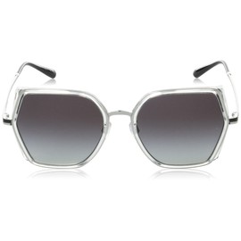 Emporio Armani EA2142D Sunglasses, SHINY CRYSTAL / SILVER FRAME / GRADIENT GREY LENS