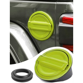 Savadicar Gas Cap Cover, Fuel Filler Tank Door Compatible with 2018-2024 Jeep Wrangler JL JLU 2 and 4 Door, ABS + Aluminum Alloy Structure, Replacement Accessories, Light Green