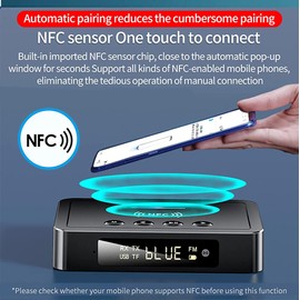 3-in-1 NFC Wireless Bluetooth 5.0 Audio Transmitter Receiver HiFi Music Adapter Bluetooth Receiver Transmitter with AUX RCA Optical USB for HiFi Stereo Music