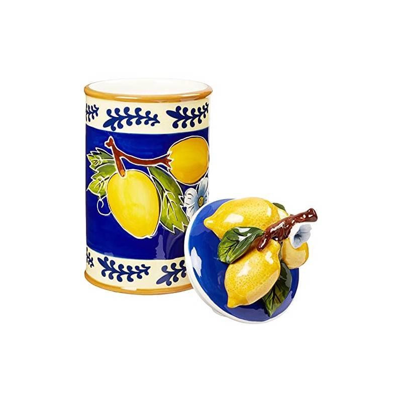 Blue Sky Ceramic Lemon Canister, Medium
