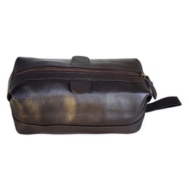 Men's Genuine Leather Toiletry Bag Waterproof Dopp Kit Shaving Bags and Grooming for Travel Groomsmen Gift Men Women Hanging Zippered Makeup Bathroom Cosmetic Pouch Case Make Up kit
