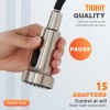 TIORIY with 15 Adapters Pull Down Kitchen Sink Faucet Head