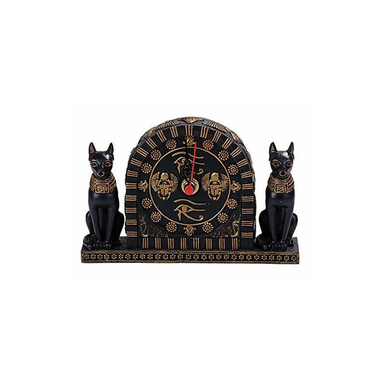 Ebros Ancient Egyptian Bastet Table Clock Statue 6.75" Long with