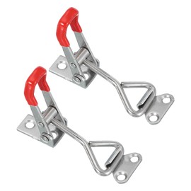 PATIKIL Toggle Latch Clamp 4001 Style, 2 Pcs Stainless Steel Adjustable Toggle Clamps Quick Release Smoker Pull Hasp Latches 220Lbs Bearing for Box Lid Jig, Silver
