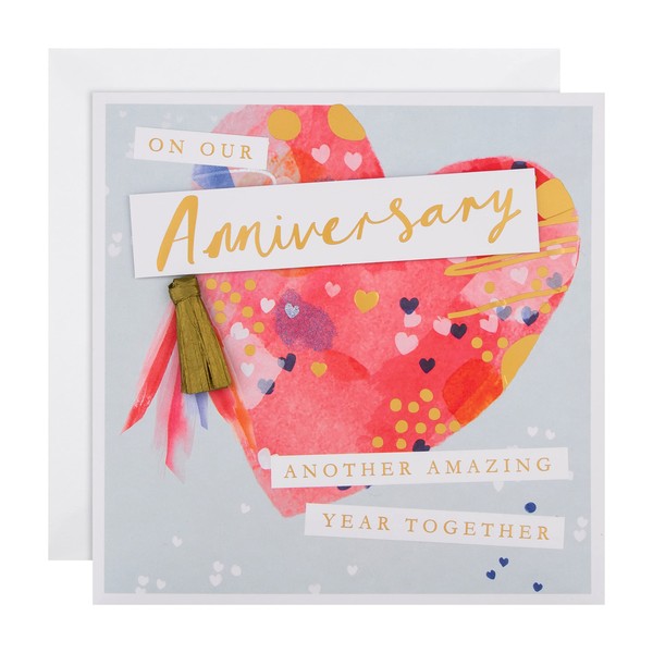 Hallmark Our Anniversary Card - Contemporary Embellished Heart Design (25555534)
