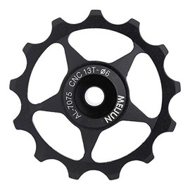 11T / 13T Front Derailleur Pulley Aluminium Alloy Jockey Wheel Front Derailleur Pulley Bicycle Guide Roller for Mountain Road Bike (13T Black)