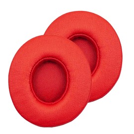 Ear Pads for Beats Headphones, Replacement Memory Foam Leather-Covered Ear Cushions Compatible for Solo 2 & 3 Wireless On-Ear Headphones (Red)