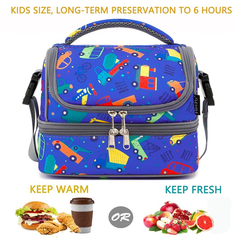FlowFly Double Decker Cooler Insulated Lunch Bag Large Tote for