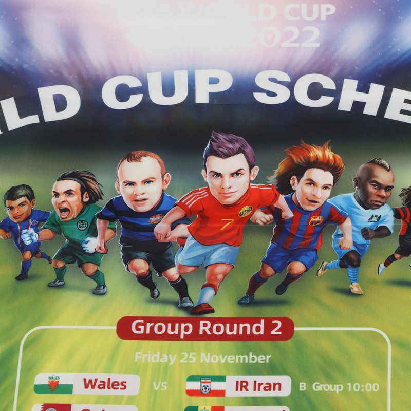 Football Game Wall Chart Portable Home Bar Office 2022 Soccer