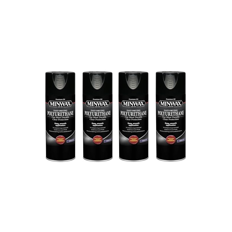 Minwax 33060000 Fast-Drying Polyurethane Aerosol, 11.5 Ounce, Satin 4 Pack