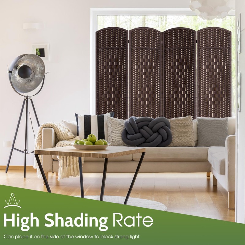 FDW Room Divider Folding Privacy Divider 6 Ft Indoor Wall