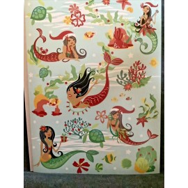 Island Treasures Christmas Card Holiday Mermaids Unused+env