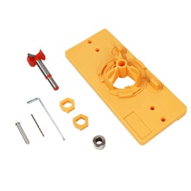 WISH HALLY WOOD,35mm Concealed Hinge Jig Boring Hole Drill Guide Cutter Bit Set Door Boring Hole Template and Bit for Cabinet Door Installation for Tool Carpenter.(Yellow)