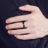 083 Base Men's Ring, Tungsten, Matte Line, Side Cut, Width:
