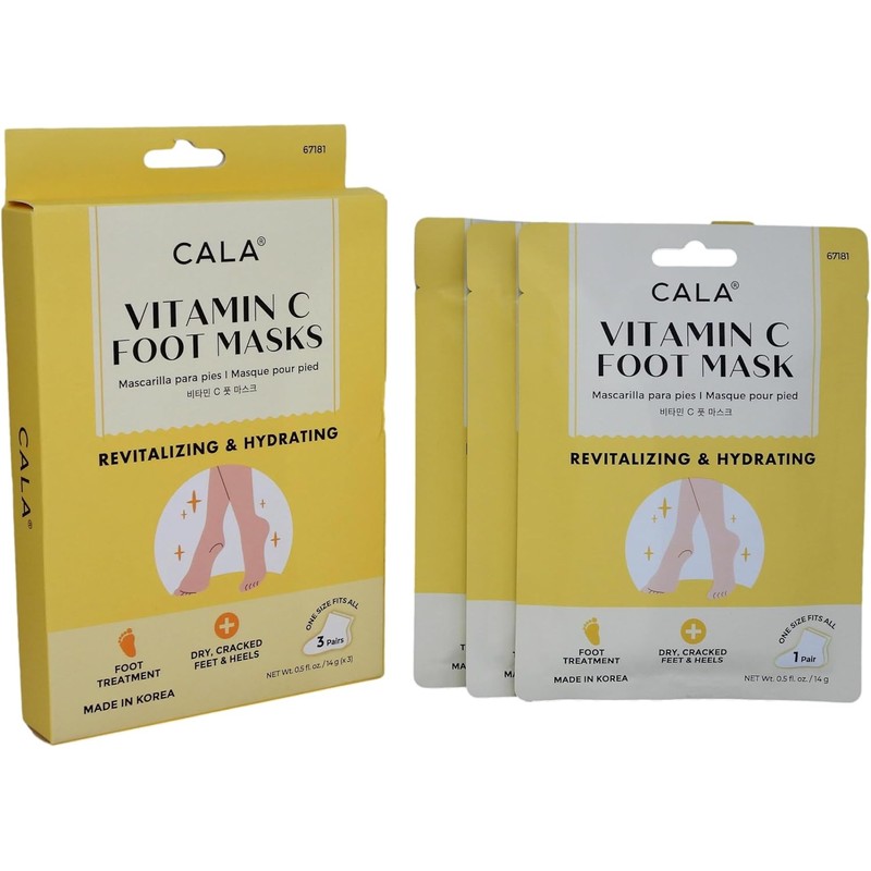 CALA - botínes/máscaras para pies hidratantes con vitamina C (paquete