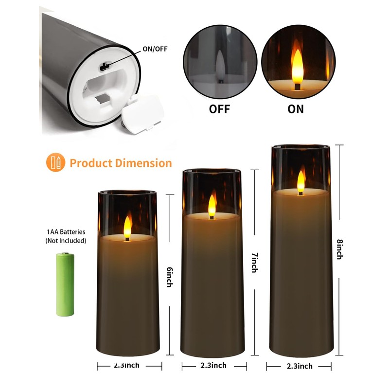 kakoya Flickering Flameless Candles Battery Operated with Remote and 2/4/6/8