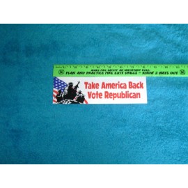 Take America Back Vote Republican Bumper Sticker  8 in x 2.40