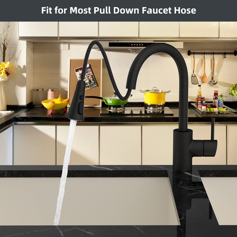 Hibbent 3-Function Pull Down Kitchen Faucet Head Replacement with 12