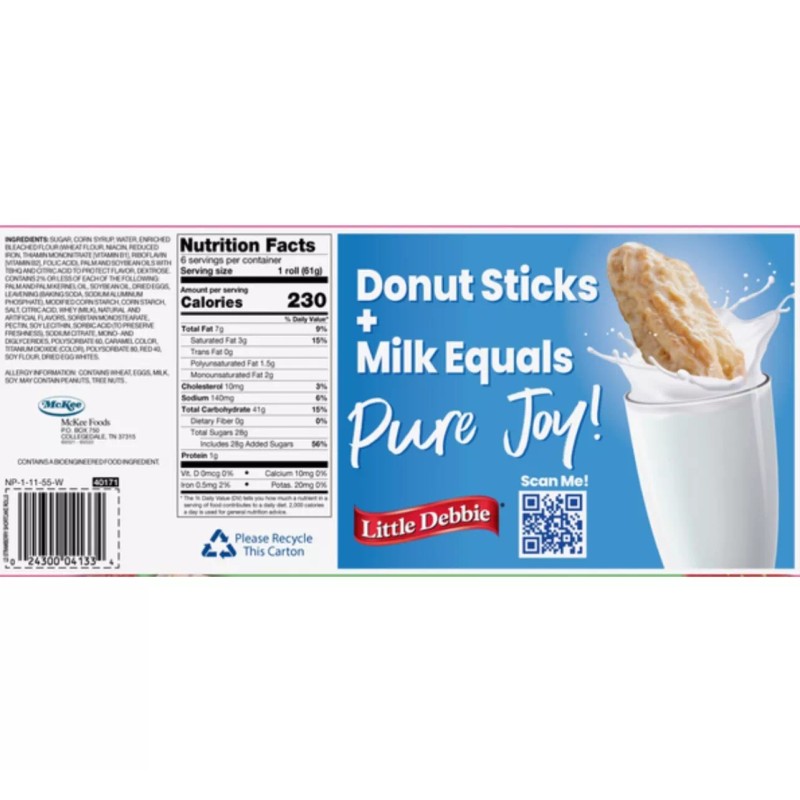 Hostess ⚫️ New Little Debbie Strawberry Shortcake Vanilla Creme Rolls