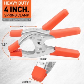 HORUSDY 8-Piece 4" inch Spring Clamp, Heavy Duty Spring Metal Spring Clamps, 1.5"-inch Jaw opening