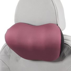 HEROFFIX Auto Kopfstützenkissen Ergonomisches Bequemes Nackenstützkissen Auto Sitz Kopfstütze Polyester, Memory Foam Verstellbare Breite Pink 1 Stück für Fahren Reisen
