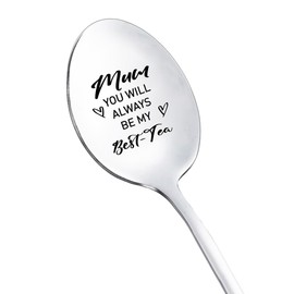 Tea Gift Spoons for Mom Mum You Will Always Be My Best Tea Spoon for Mom Mum Birthday Gifts from Daughter Son Engraved Tea Spoons Lover Gifts for Mom Mother Christmas Spoons Gift