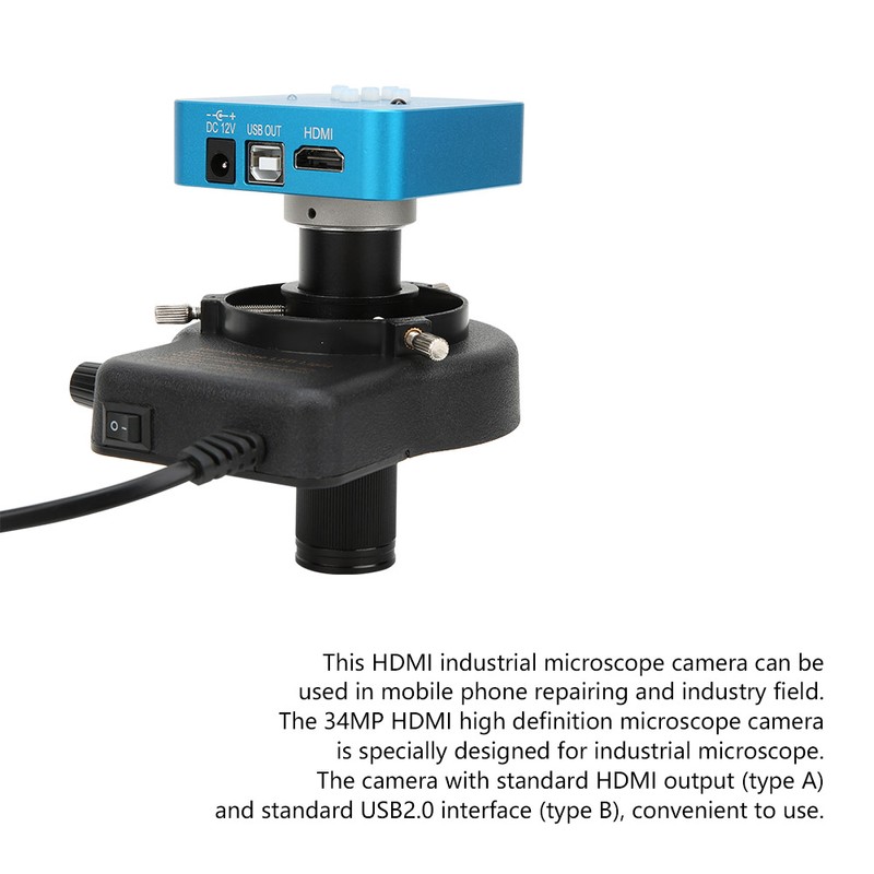 34MP 2K 1080P 60FPS HDMI USB Industrial Microscope Camera for