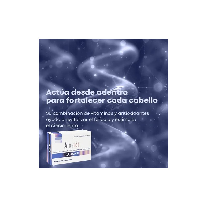Biotina Alostet Suplemento Anticaída Crecimiento del Cabello