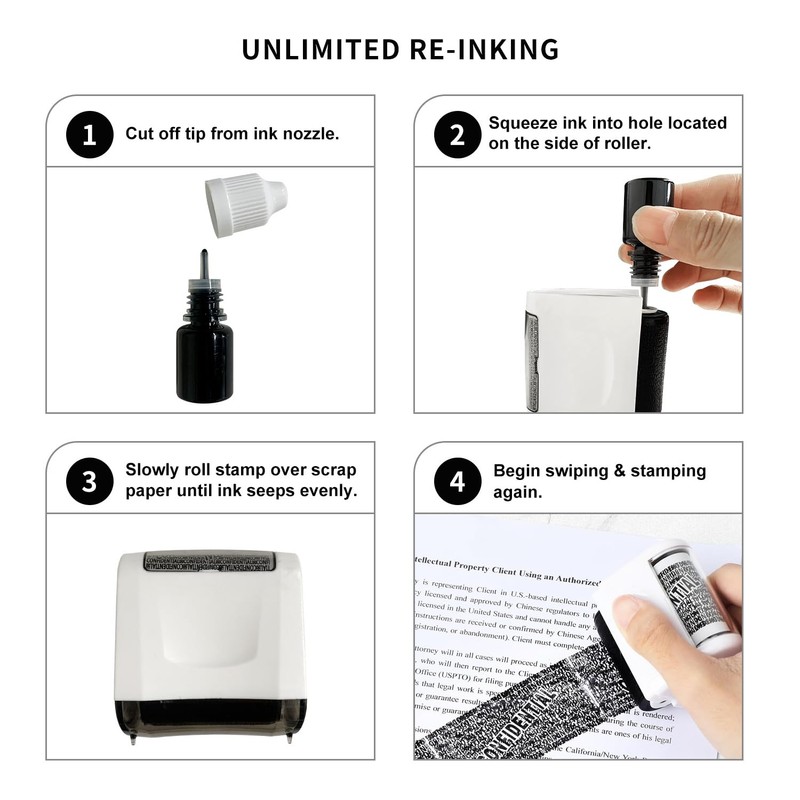 ArtBeek Identity Theft Protection Roller Stamp, 2 Pack Roller Address