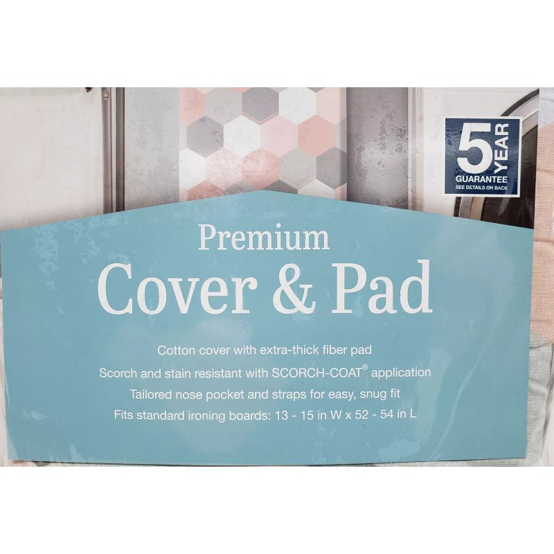 Whitmor Padded Ironing Board Cover &Pad (for 54" boards) MULTICOLOR