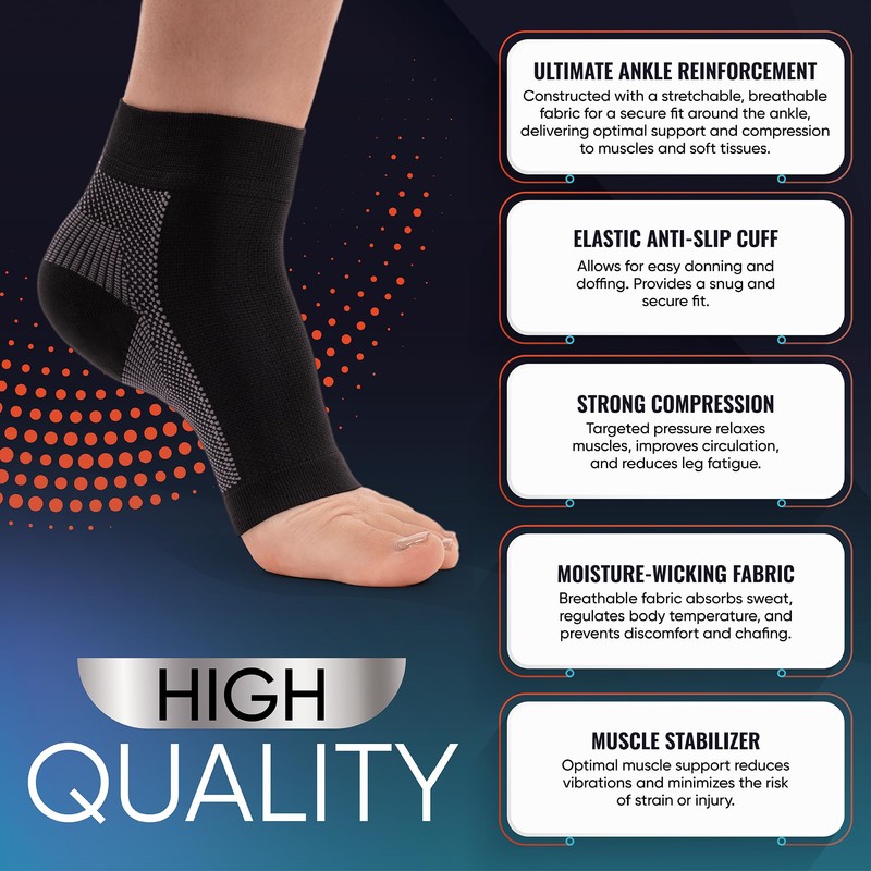 PhysFlex Compression Socks for Plantar Fasciitis, Achilles Tendonitis Relief -