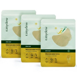 EasyDew EZDUE DW EGF Mela Sun Wide Patch (4 per box), Pack of 4, 3 / 이지듀 디더블유 이지에프 멜라 선 와이드 패치 (한 박스당 4개), 4개입, 3개
