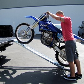 EZ Travel Collection Motorcycle Ramp Dirt Bike Truck | Loading with Leveling Plate