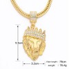 Hip Hop Jewelry Gold Crown Lion Head Pendant Iced Out