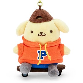 Sanrio 514217 Mascot Holder (Skateboard) Pom Pom Pudding