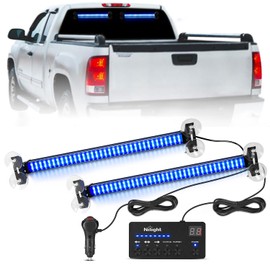 Nilight Nilight 144 LED Strobe Traffic Advisor Light Bar Blue with Controller 2 in 1 Automotive Emergency Warning Flashing Police Windshield Lights Bars for Cars Tow Plow Trucks Construction Vehicles