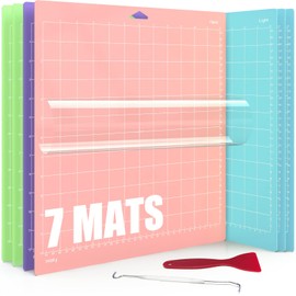 Lzerking Cutting Mat for Cricut Pack Accessories and Supplies Variety Replacement Cut Pads Cricket Cards Standard Light Strong Frabic for Maker/Maker 3/Air/Air 2 with Scraper Pick Needle