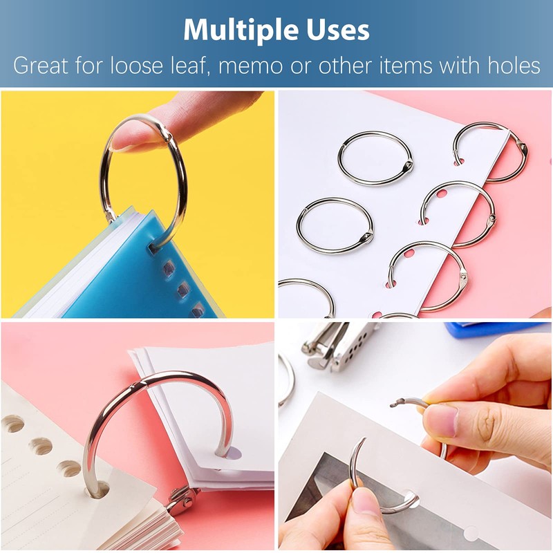 Pawfly 2 Inch Loose Leaf Binder Rings Large Book Rings,