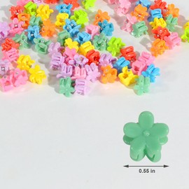 Mini Flower Hair Clip Flower Clips,Colorful Mini Hair Claw Small Hair Clips,Baby Hair Clips Toddler Hair Clips for Women Girls Bangs Strong Grip Tiny Flower Hair Clips (100, Assorted)