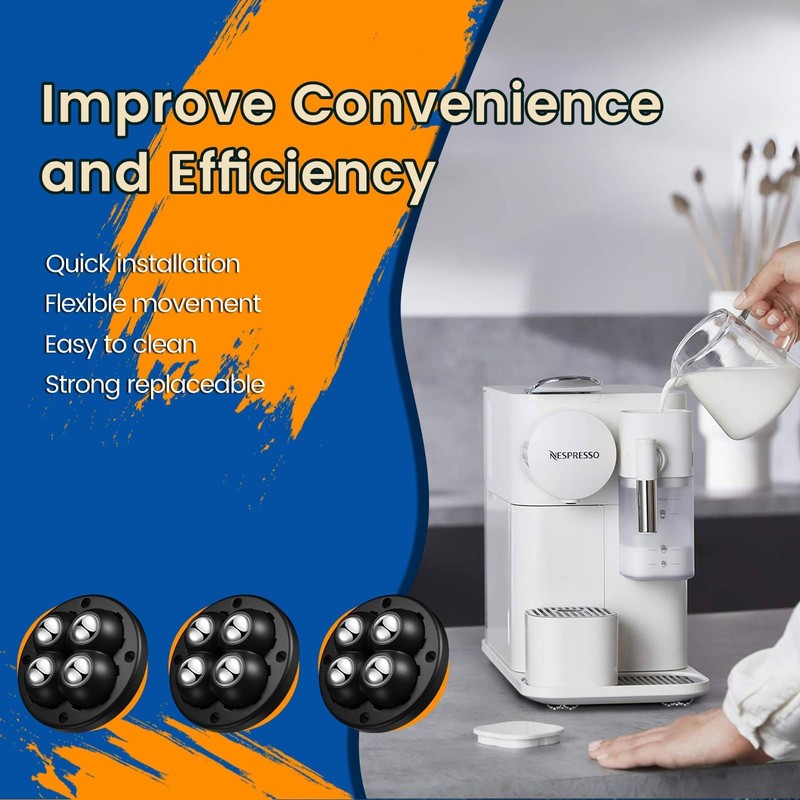 Self Adhesive Caster Wheels, Appliance Rollers for Kitchen Appliances, 360°