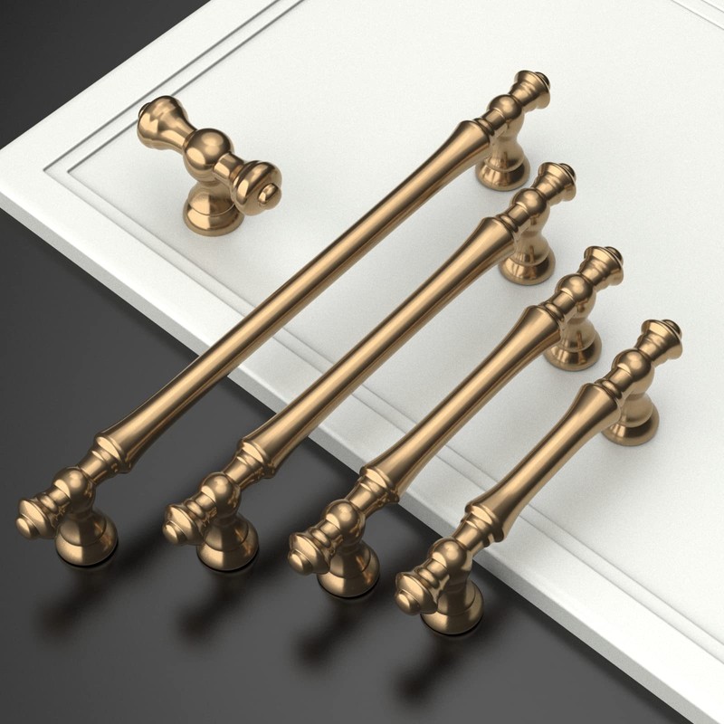 Amerdeco 6 Pack Champagne Bronze Cabinet Pulls 5 Inch(128mm) Hole