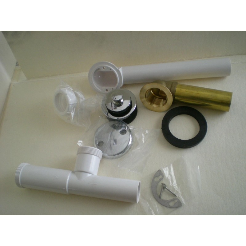 Sayco Lift-And-Spin Bathtub Drain Assembly Chrome with Brass Shoe