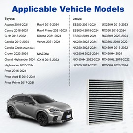PSLER CF12157 CP157 Cabin Air Conditioner Filter With Activated Carbon Replacement For Lexus RX350 For Toyota Camry Corolla RAV4 For Mazda CX-9 (3pcs)