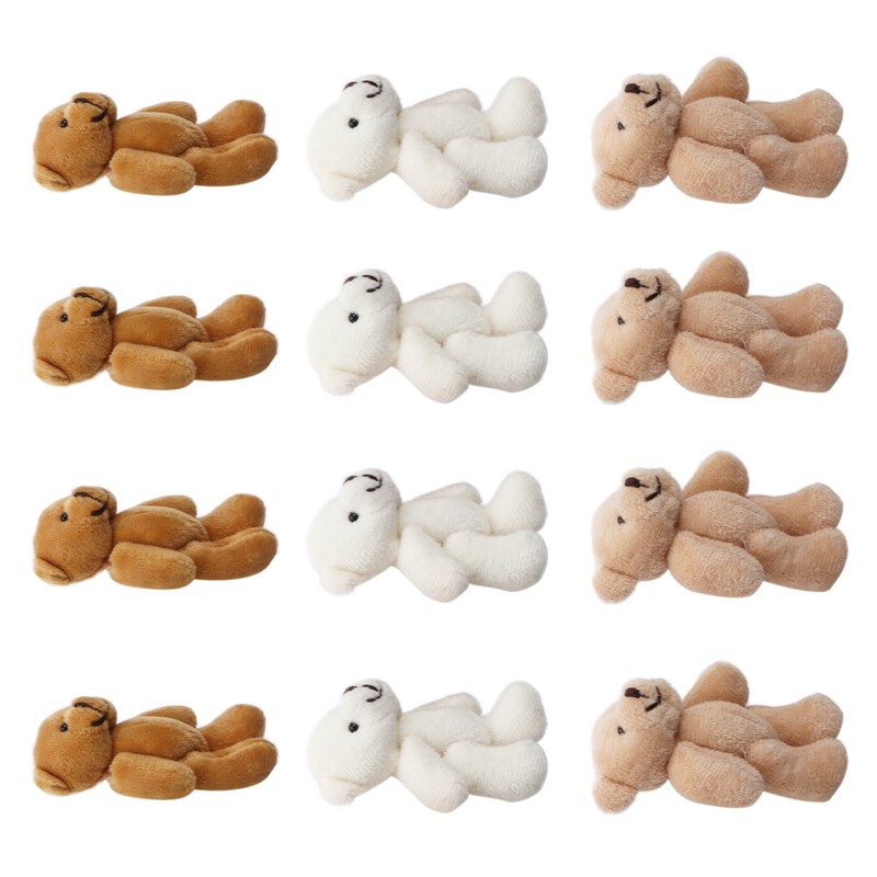 12 Pcs Mini Stuffed Bears Comfortable Soft Cute Mini Teddy