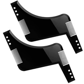 Beard Stencil, 2 Pieces Beard Stencil Beard Comb Beard Care Beard Shapes for Chin Beard Sideburns Neck, Beard Template for Easy Cutting, Beard Comb Styling Tool, Symmetrical and Contour of the Beard